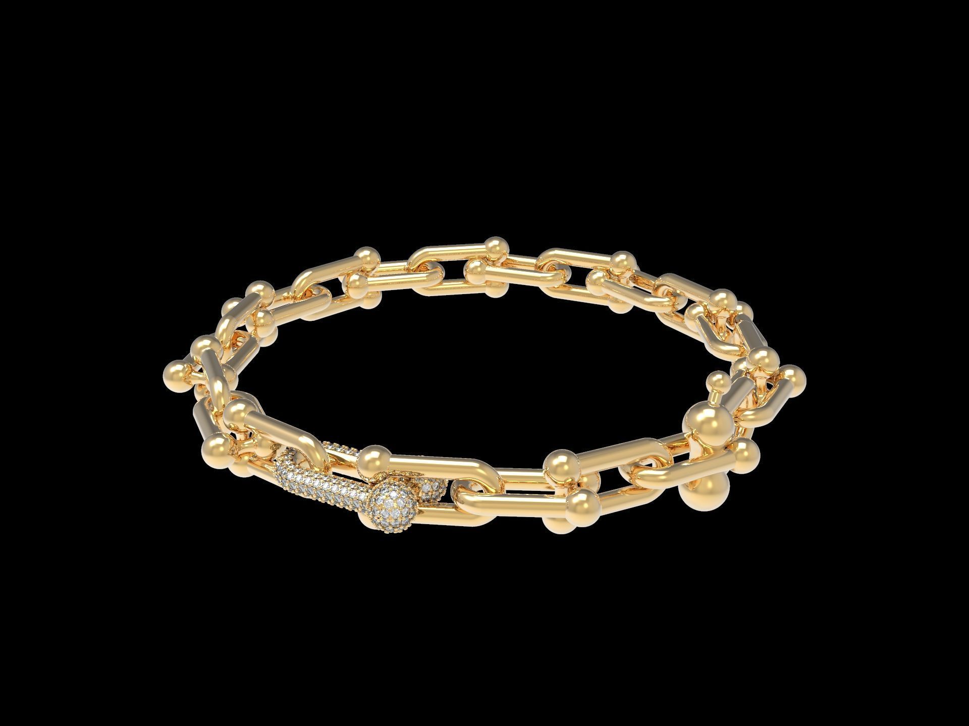 Link Hardwear Diamond Paved Bracelet 3D print model_4