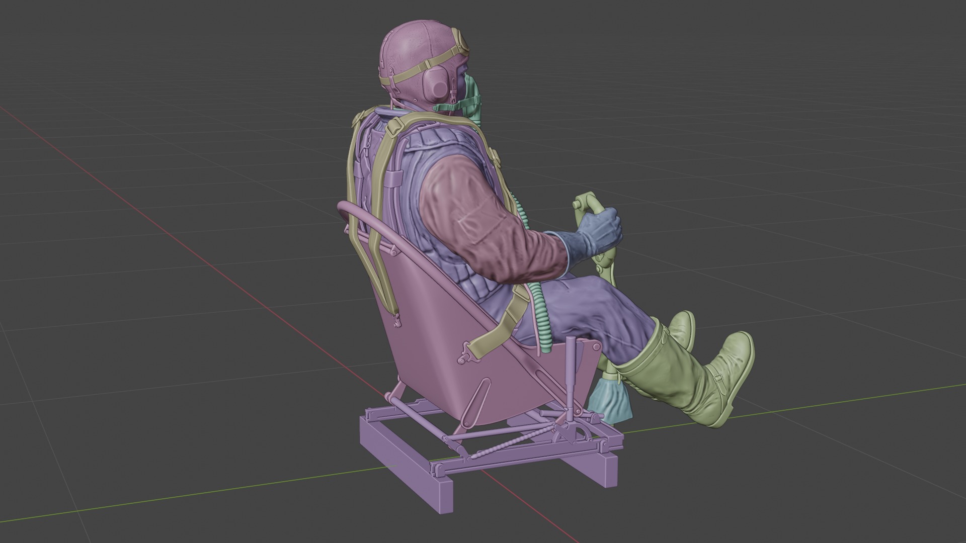 German WWII Stuka Pilot 3D print model_8