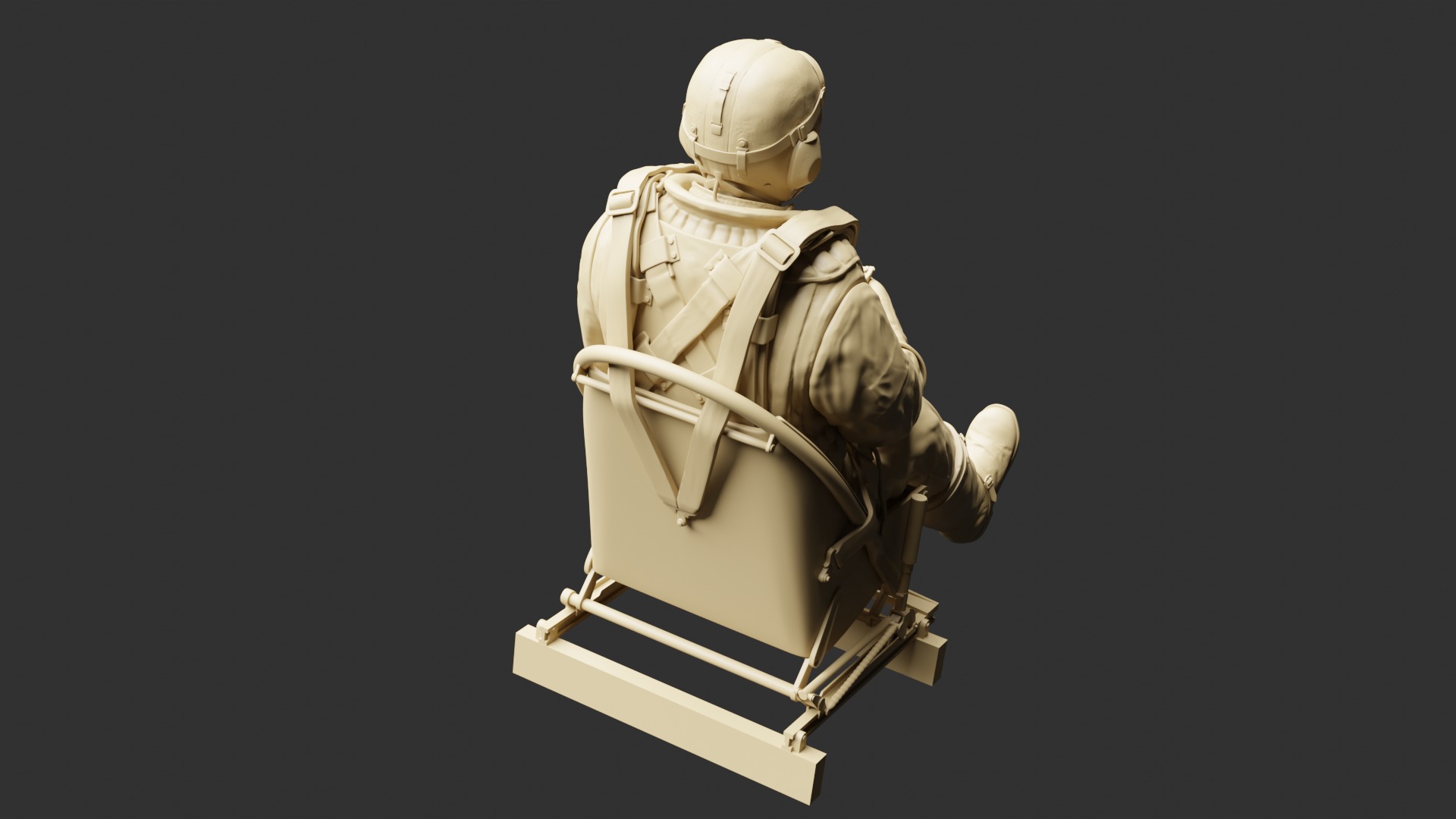 German WWII Stuka Pilot 3D print model_3