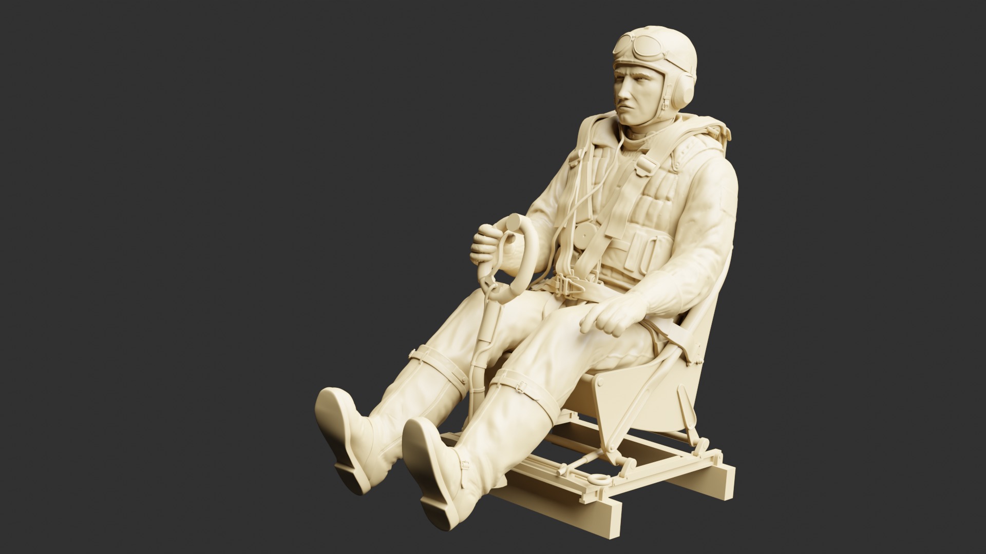 German WWII Stuka Pilot 3D print model_1