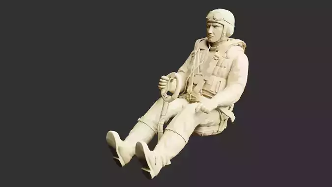 German WWII Stuka Pilot 3D print model
