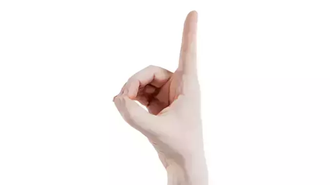 Male Hand Finger Alphabet D Low-poly 3D model