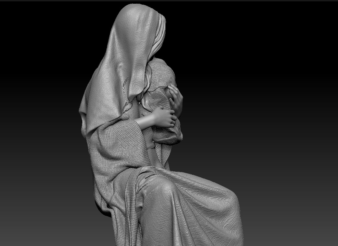 A sweet Mary with Jesus child 3d printable 3D print model_8
