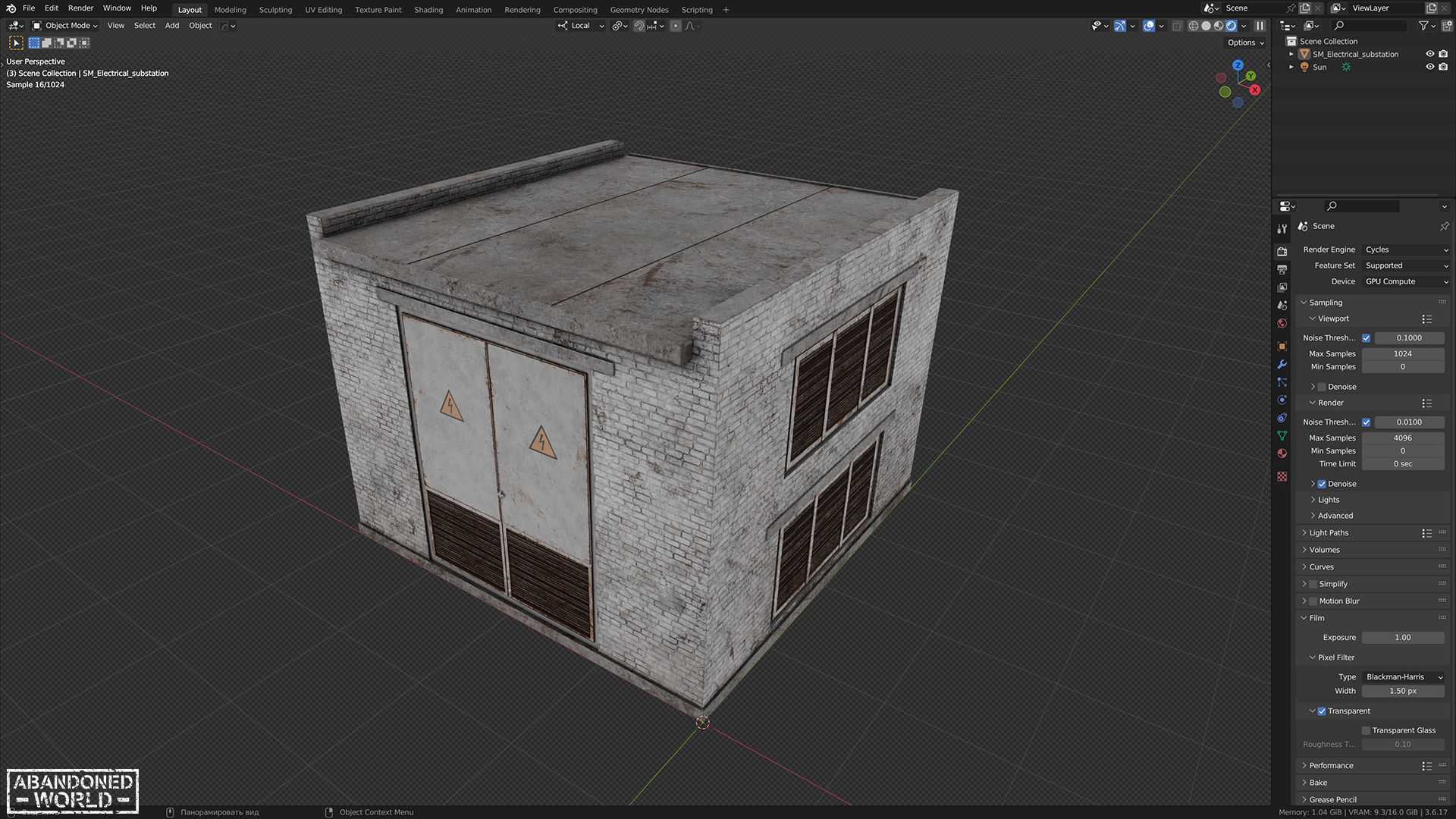 Electrical Substation Low-poly 3D model_10
