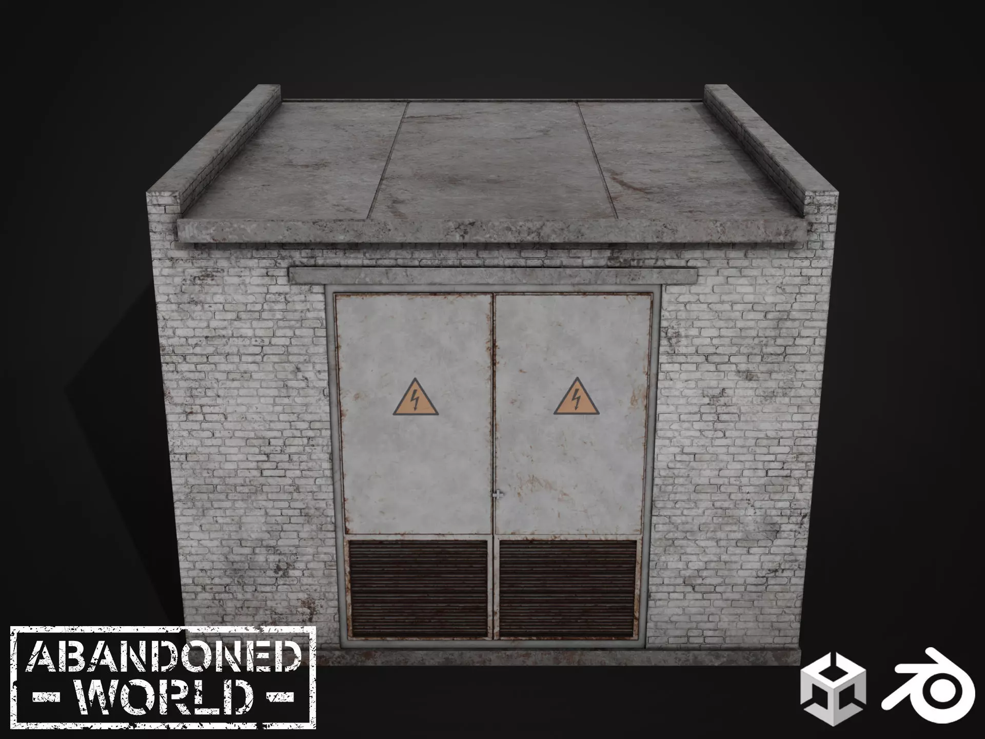 Electrical Substation Low-poly 3D model_0