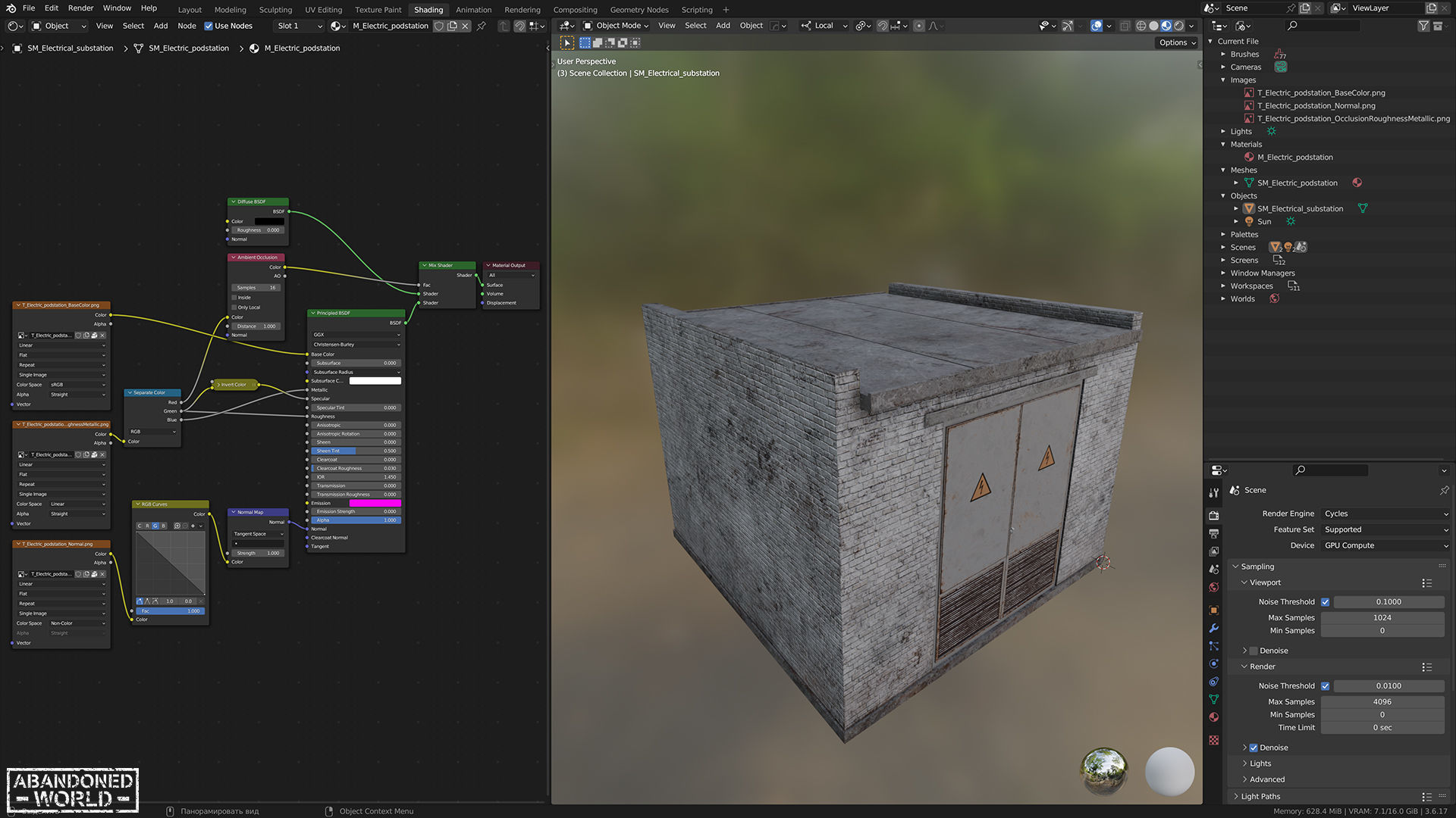 Electrical Substation Low-poly 3D model_12