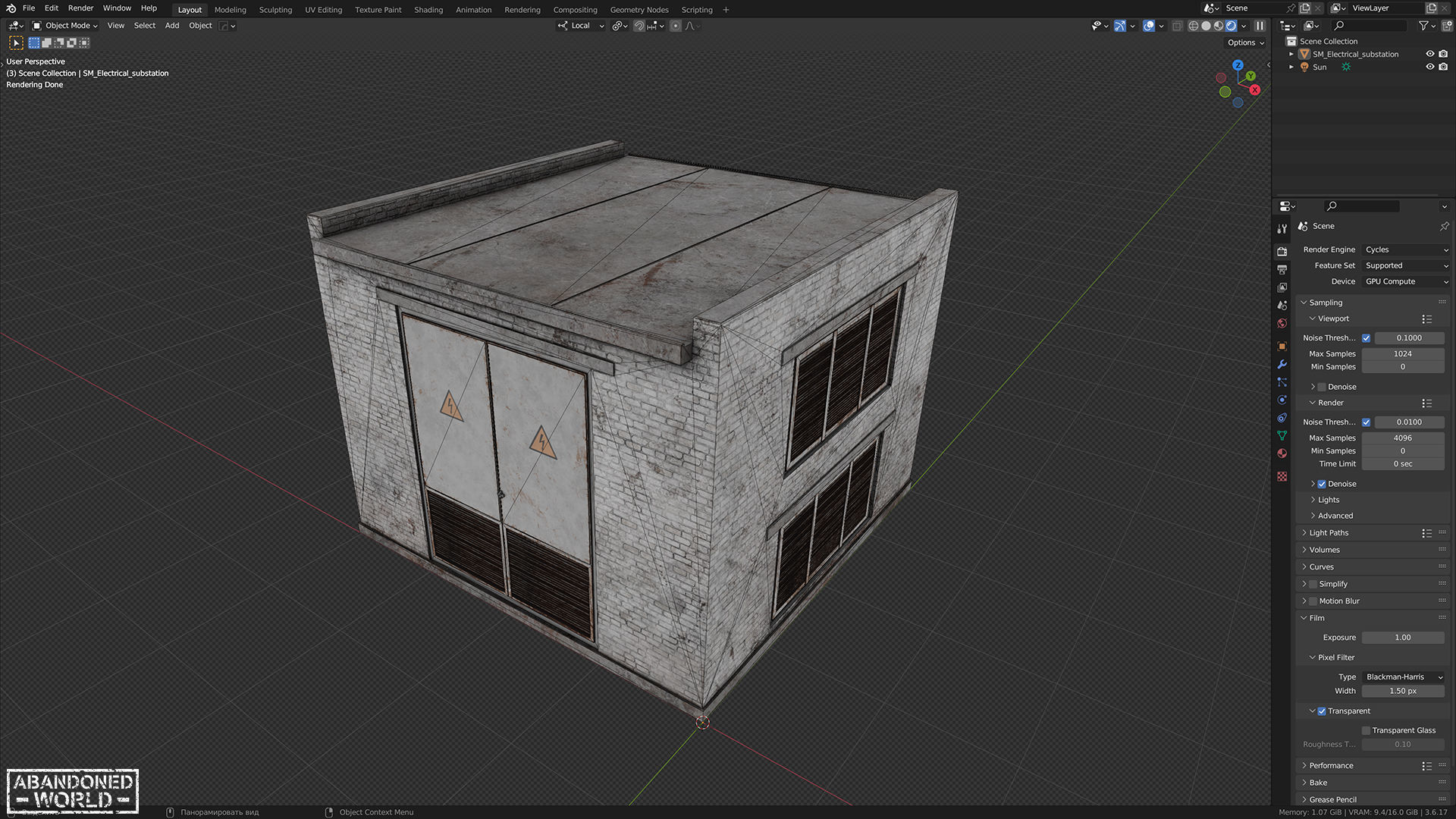 Electrical Substation Low-poly 3D model_11