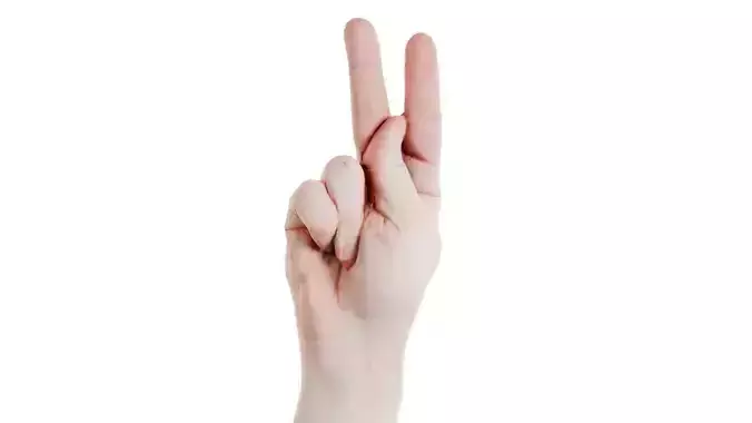 Male Hand Finger Alphabet K