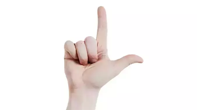 Male Hand Finger Alphabet L
