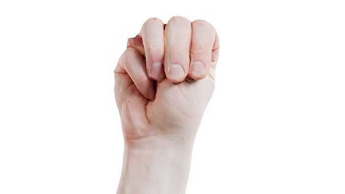 Male Hand Finger Alphabet M Low-poly 3D model