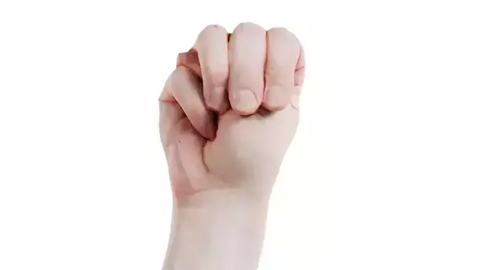 Male Hand Finger Alphabet M