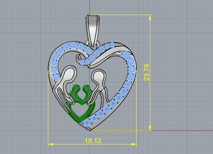 Heart pendant N012603 3D print model_6