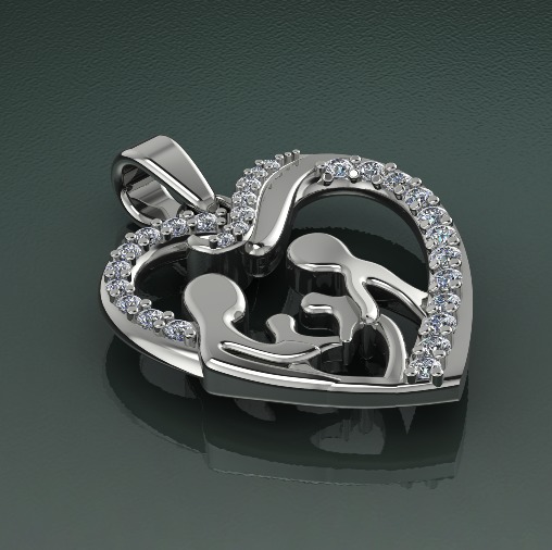 Heart pendant N012603 3D print model_1