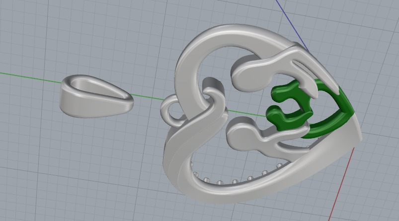 Heart pendant N012603 3D print model_4