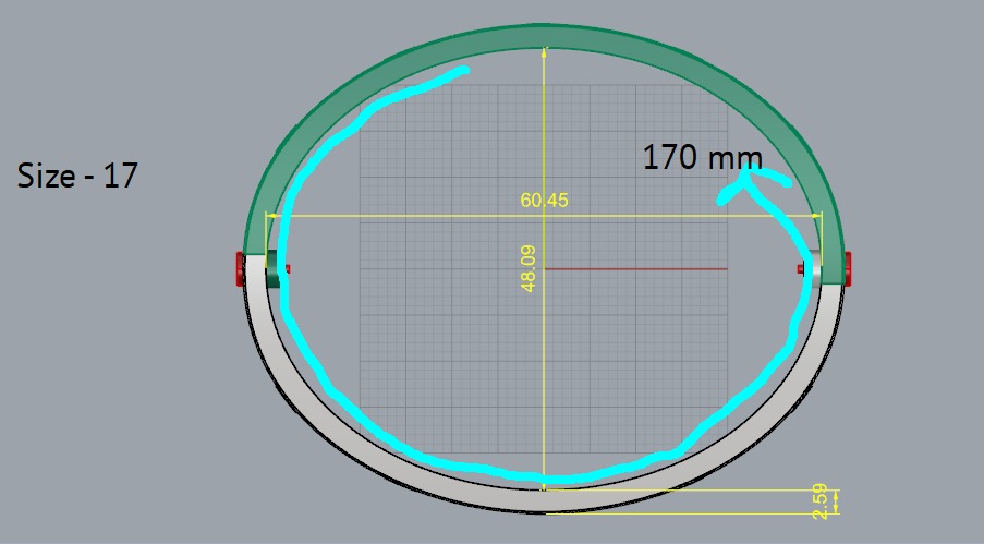 Bracelet size 17 N012600 3D print model_7