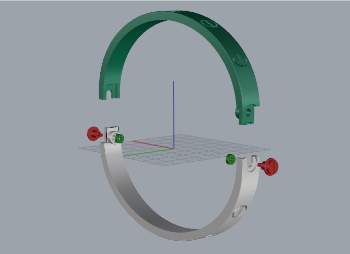 Bracelet size 17 N012600 3D print model_3