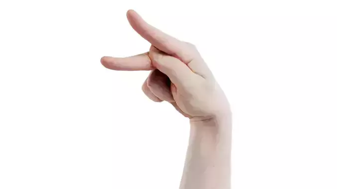 Male Hand Finger Alphabet P