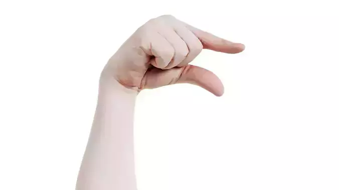 Male Hand Finger Alphabet Q