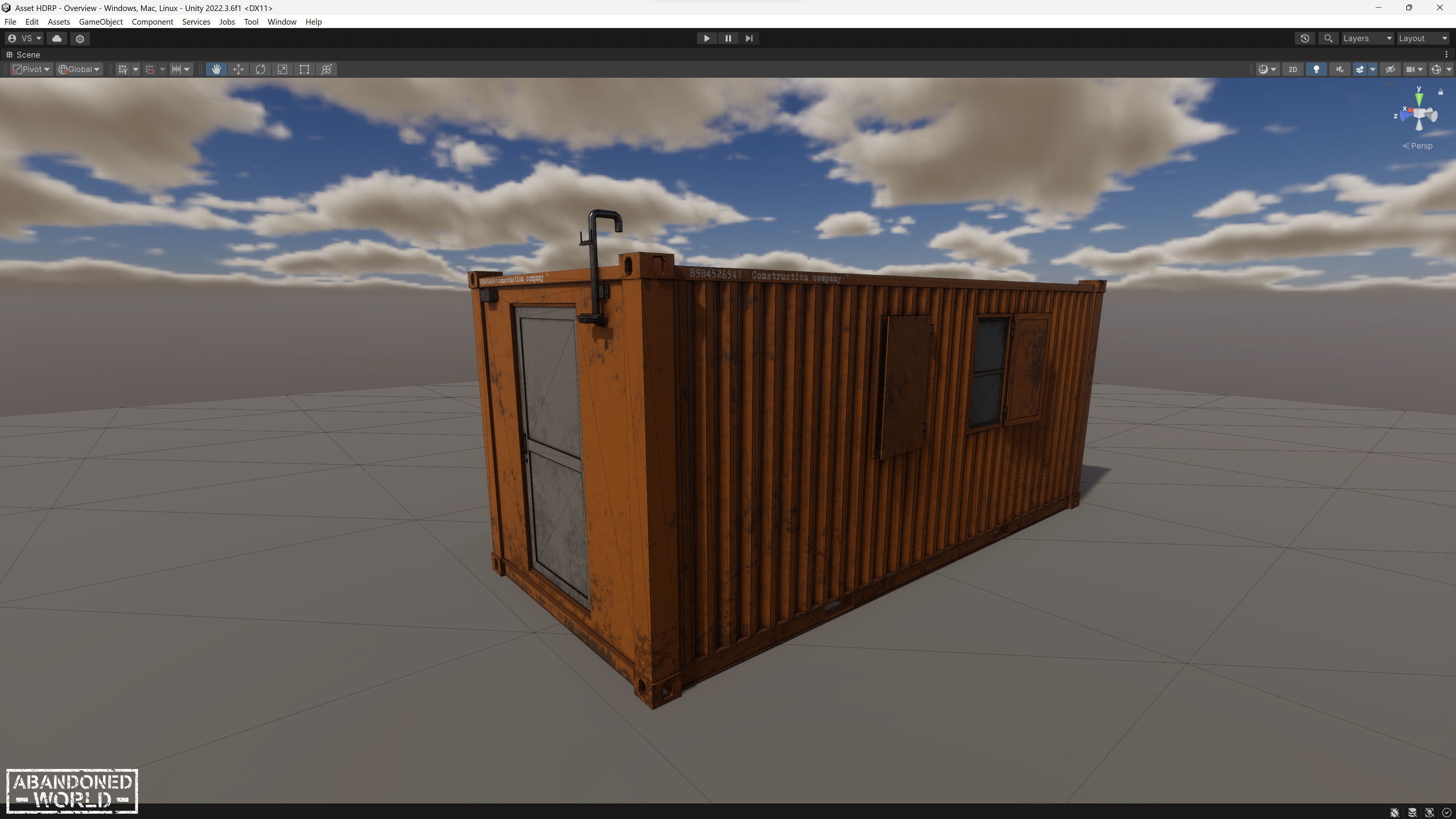 Container For Workers Low-poly 3D model_14