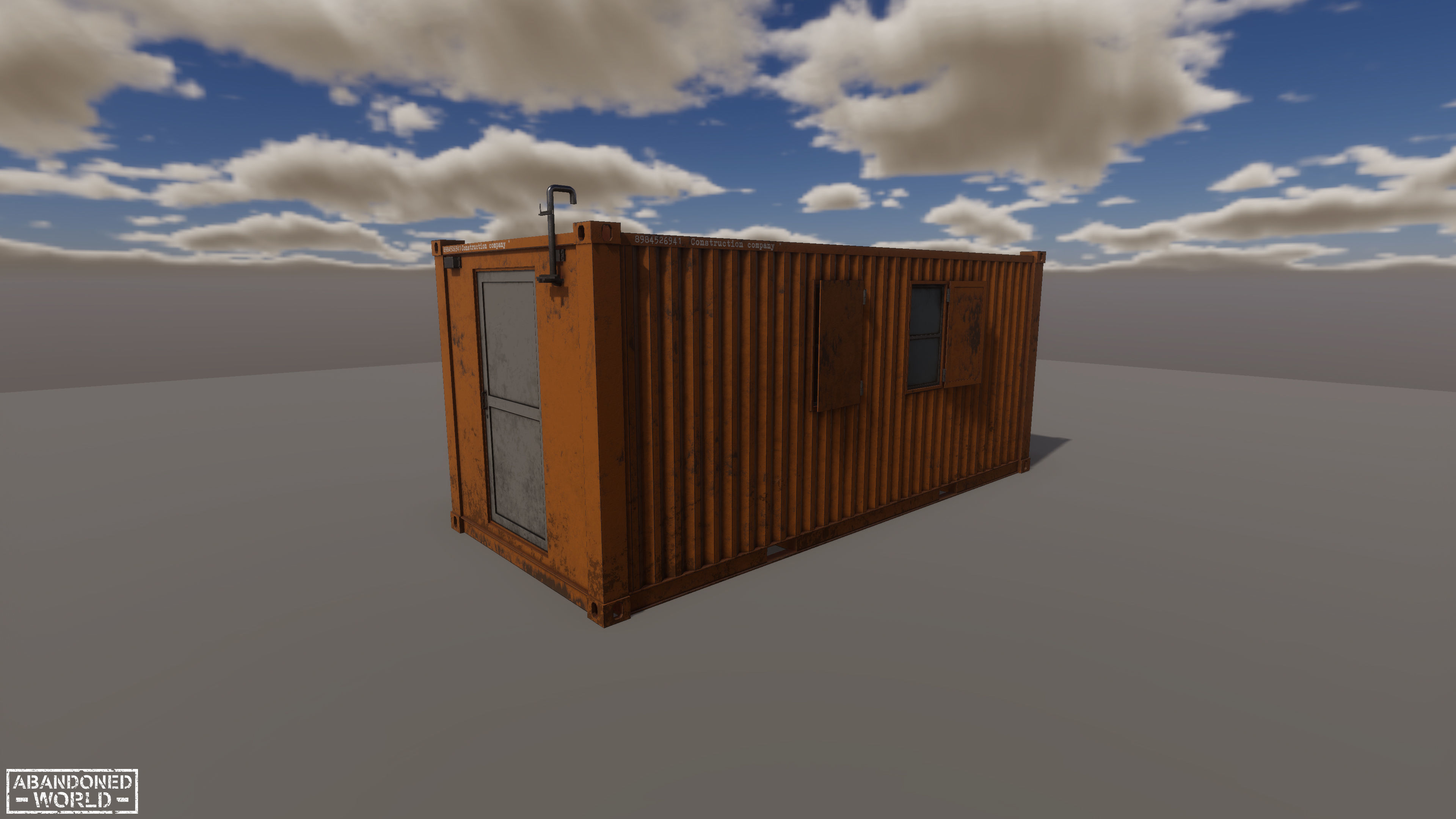 Container For Workers Low-poly 3D model_12