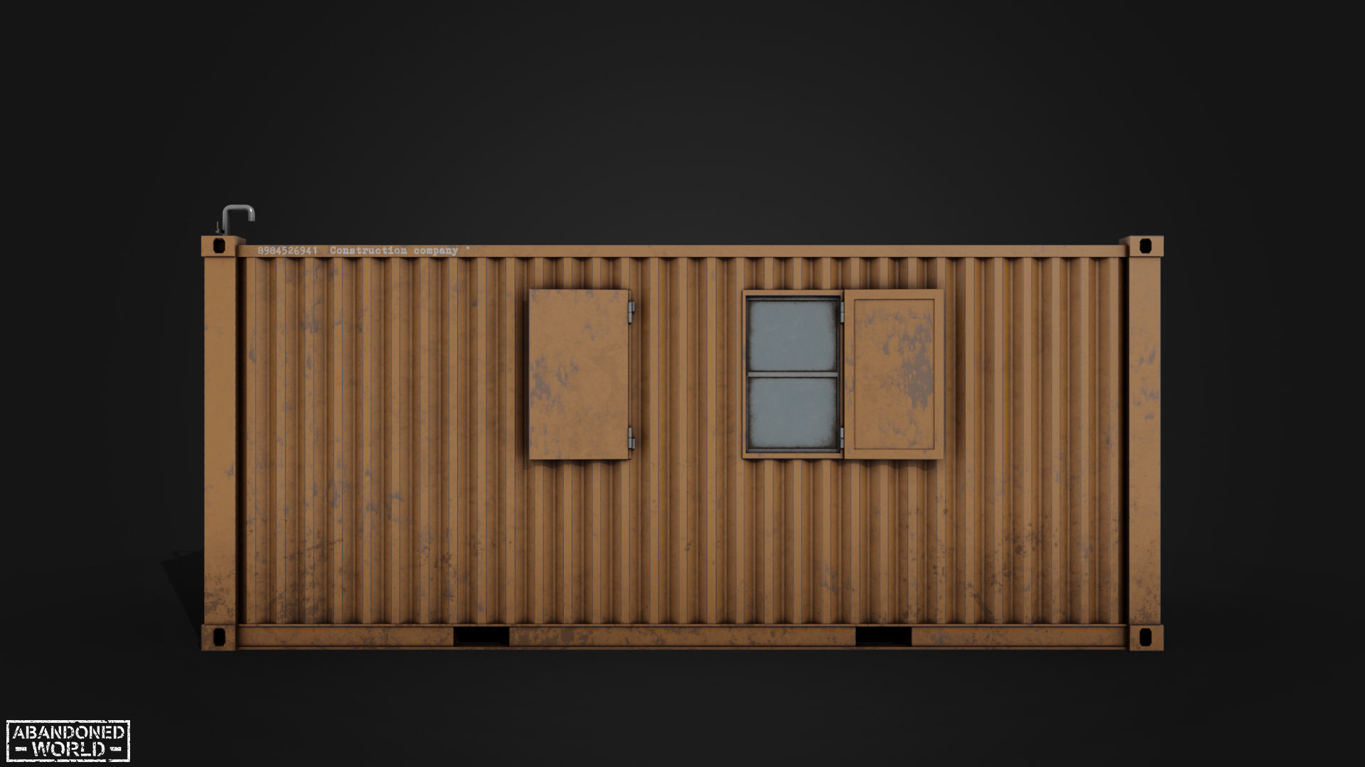 Container For Workers Low-poly 3D model_7