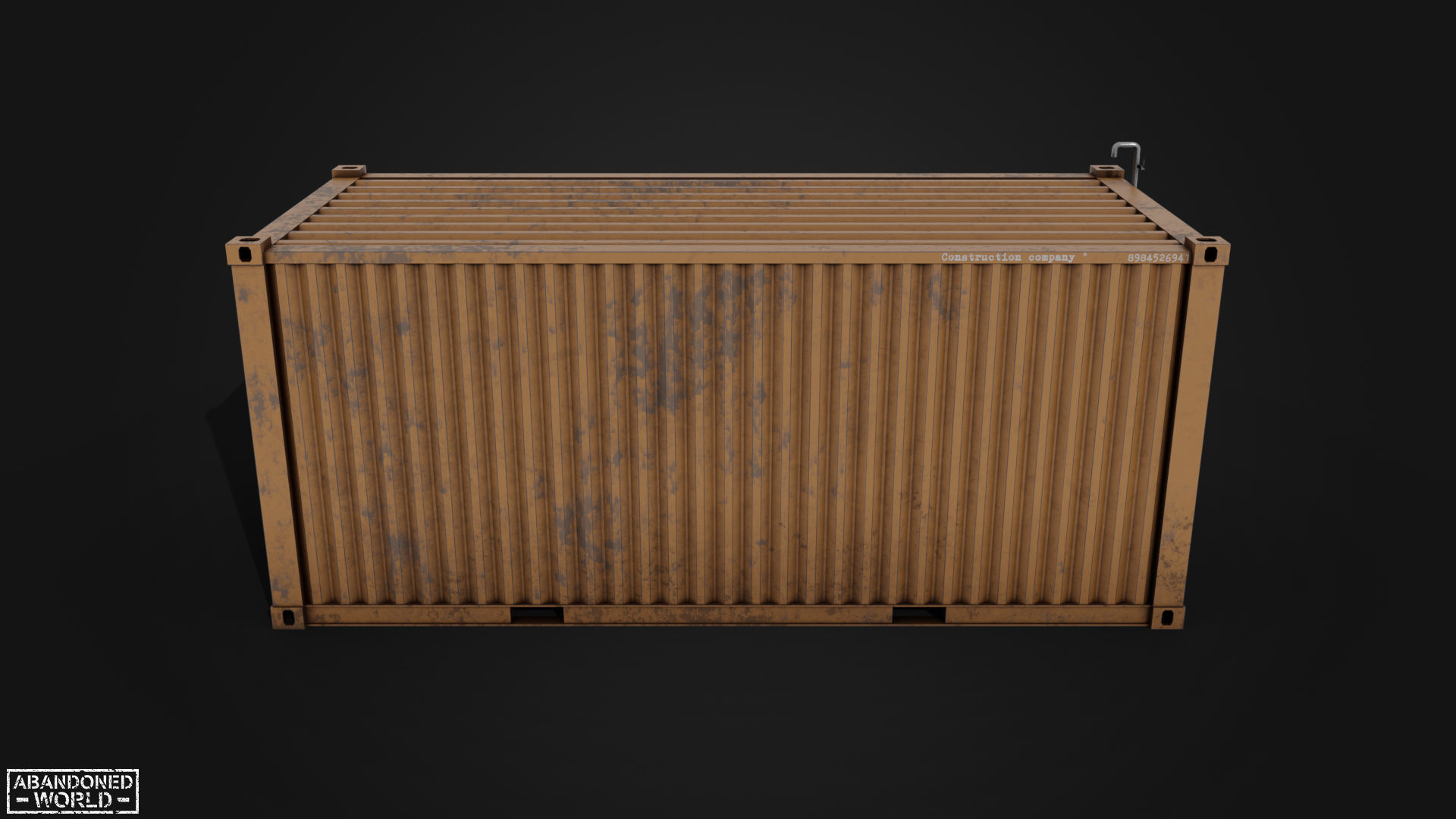 Container For Workers Low-poly 3D model_5