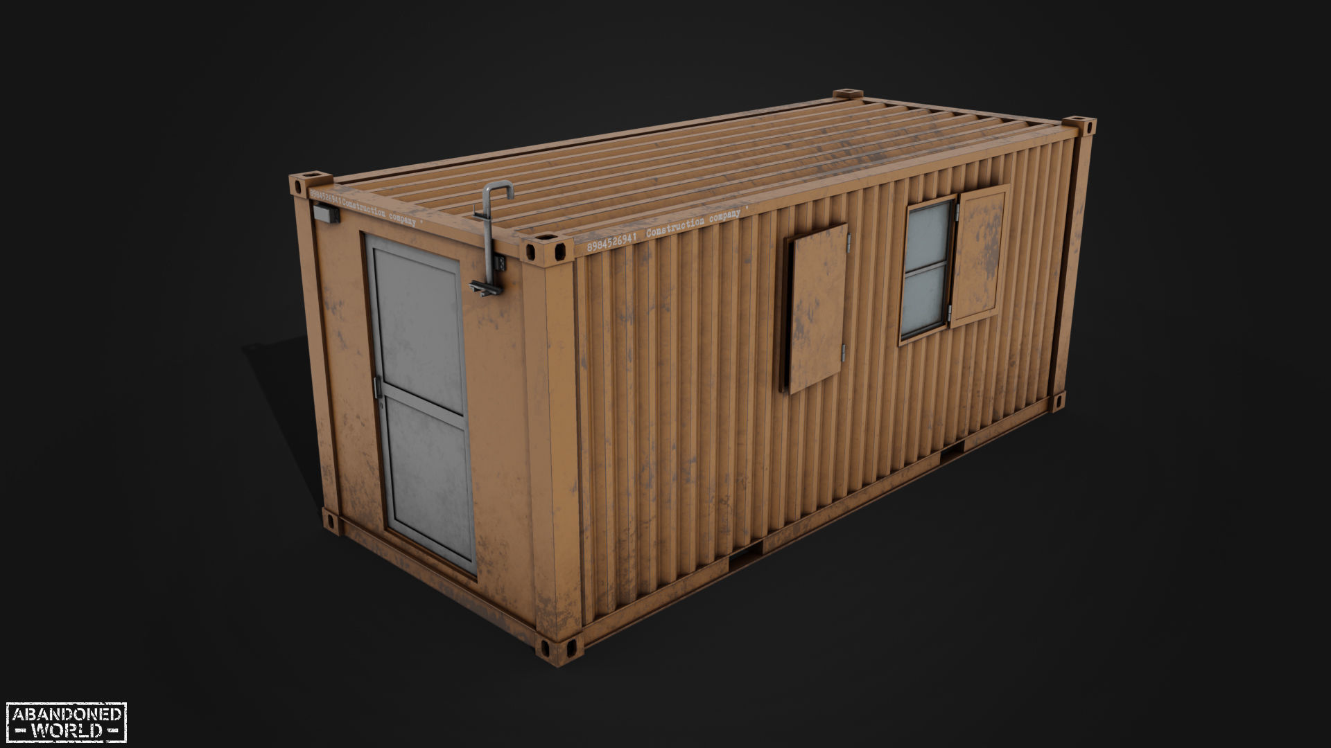 Container For Workers Low-poly 3D model_1