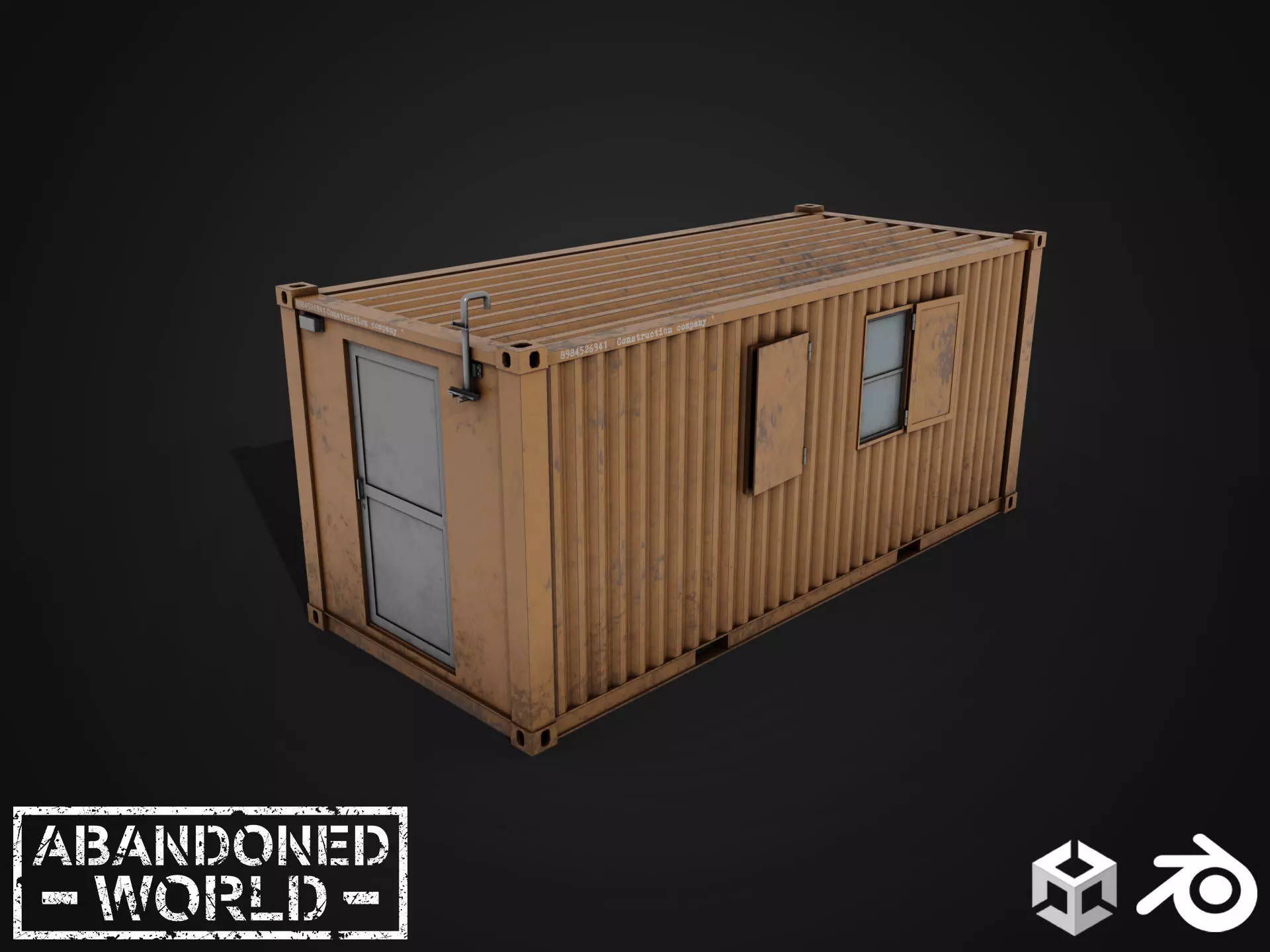 Container For Workers Low-poly 3D model_0