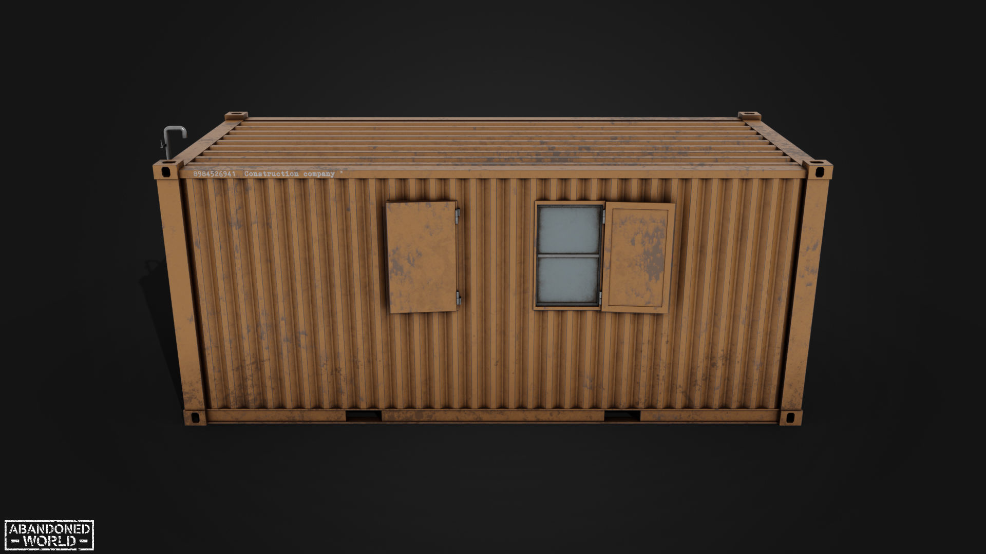 Container For Workers Low-poly 3D model_3