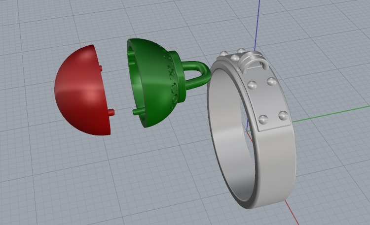 Ball Dangle Ring N012685 3D print model_3