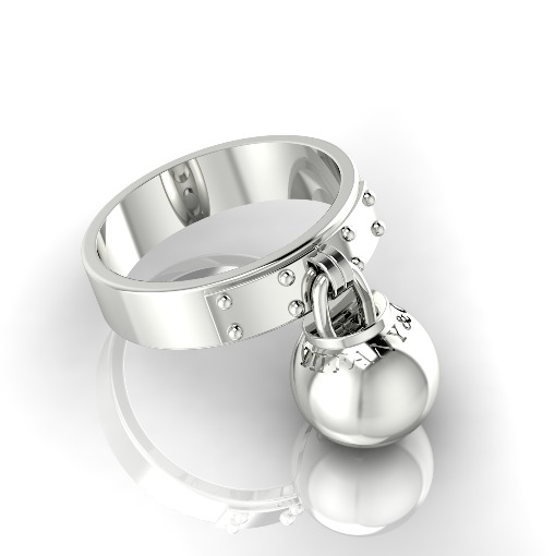 Ball Dangle Ring N012685 3D print model_1