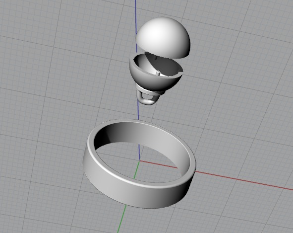 Ball Dangle Ring N012685 3D print model_4
