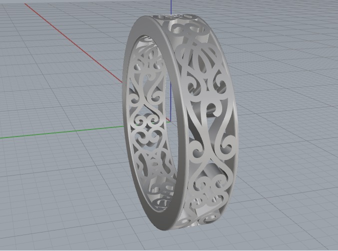 Ring with patterns N012683 3D print model_4