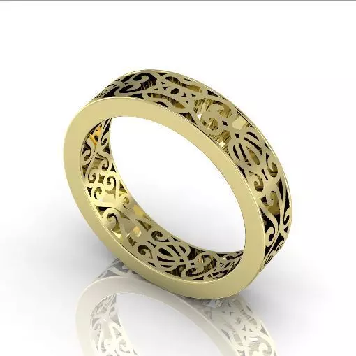 Ring with patterns N012683 3D print model_0