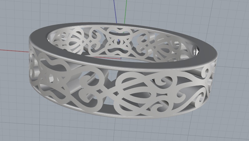 Ring with patterns N012683 3D print model_5