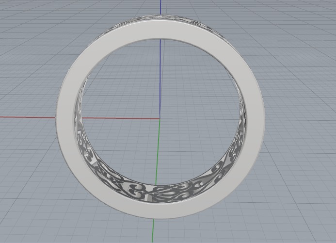 Ring with patterns N012683 3D print model_3