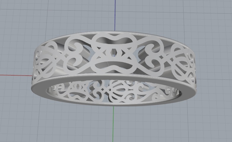 Ring with patterns N012683 3D print model_2