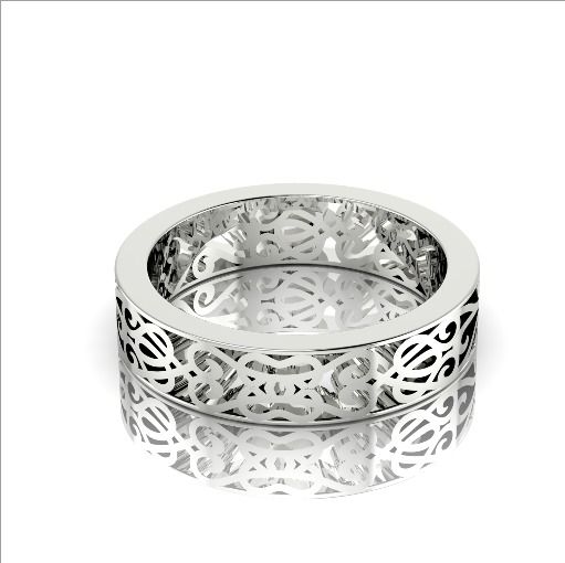 Ring with patterns N012683 3D print model_1
