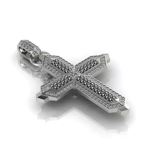 Pendant cross N012678 3D print model_0