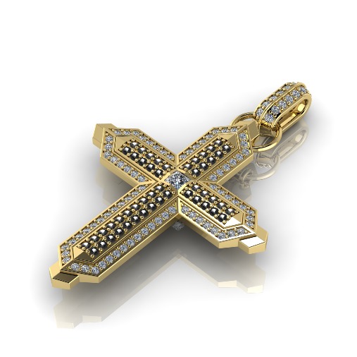 Pendant cross N012678 3D print model_1