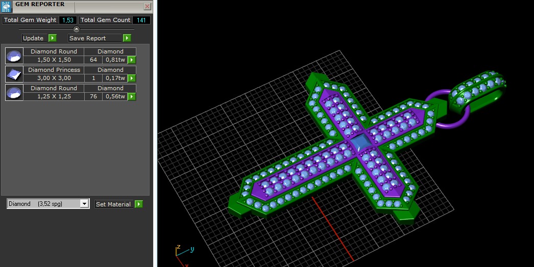 Pendant cross N012678 3D print model_8