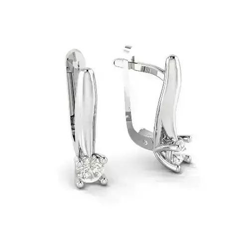 Earrings with one stone N012676