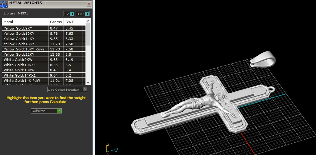 Pendant cross N012672 3D print model_10