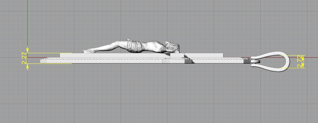 Pendant cross N012672 3D print model_9