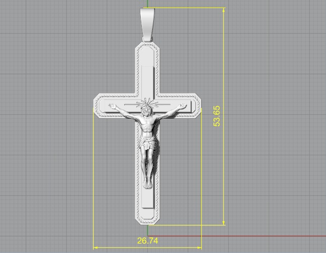 Pendant cross N012672 3D print model_8