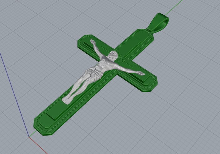 Pendant cross N012672 3D print model_5