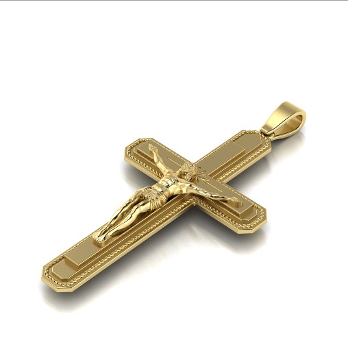 Pendant cross N012672 3D print model_2