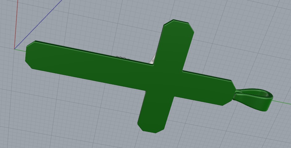 Pendant cross N012672 3D print model_6