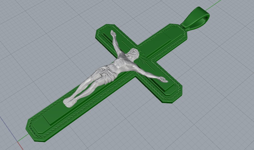 Pendant cross N012672 3D print model_3