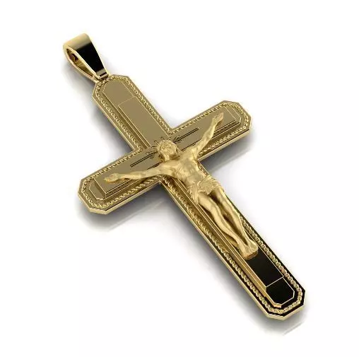 Pendant cross N012672 3D print model_0